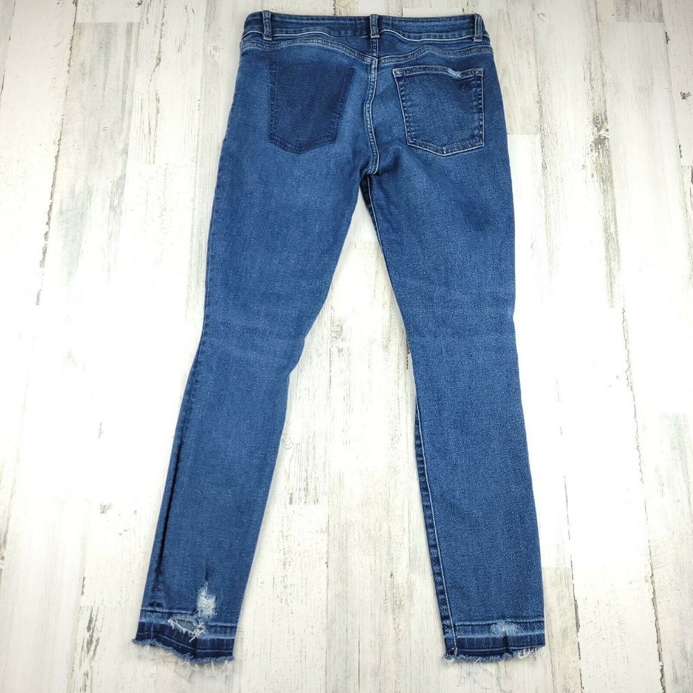 DL1961 Margaux Instasculpt Ankle Skinny Cracked Blue Jeans Size 28 (30x28) EUC - Picture 2 of 10